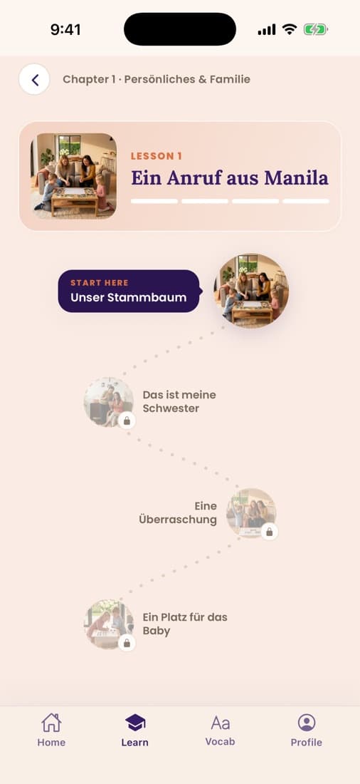 Fluedy-App: Story aus dem Kurs Deutsch A2, Mara in ihrem zweiten Jahr in München