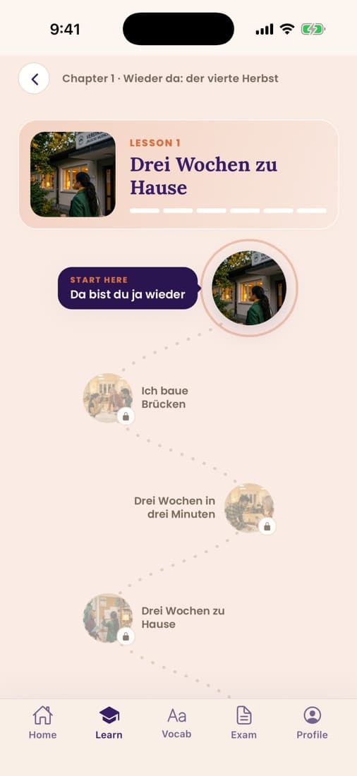 Fluedy-App: Story aus dem Kurs Deutsch B2, Vorbereitung auf das Goethe-Zertifikat B2